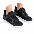 thumbnail image 1 of PLHWHYQ Breathable Hook and Loop Low Top Round Toe Lightweight Running Sneakers for Boys and Girls Black-3 8-9 Years, 1 of 9