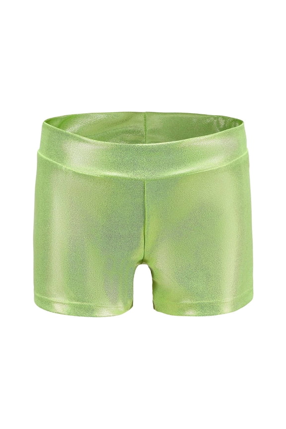 Girls Dance Shorts Modern Performance Trunks for Summer Training Athletic Bottoms for Kids Mardi Gras Clothing Green 11-12 Years