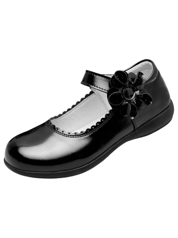Girls School Shoes Black Lightweight Flat Ballet Cap Toe Dress Shoes Comfortable Everyday Wear for Elementary Kids School Shoes OTHER4 5-5.5 Years