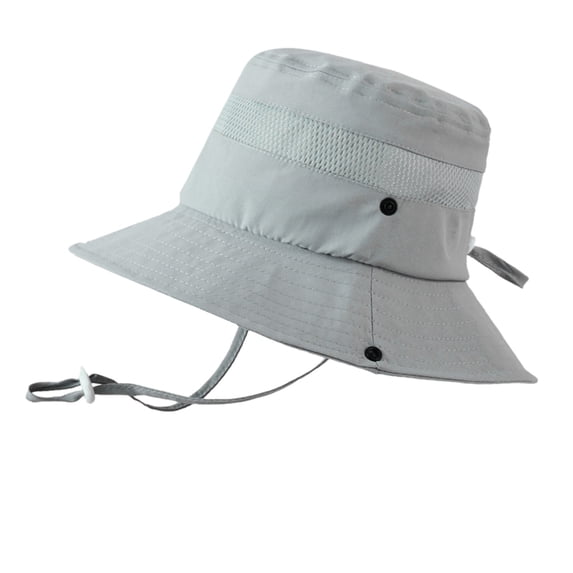 PLHWHYQ Kids Adjustable Lightweight Sun Hat, UPF Sun‑Protection Wide Brim Cap for Summer Beach and Outdoor Activities Light Gray One Size