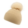 thumbnail image 1 of PLHWHYQ Kids Knit Beanie Hat, Warm Breathable Knitted Cap for Autumn Winter Daily Wear for Boys and Girls Brown 1-2 Years, 1 of 3