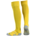 thumbnail image 1 of PLHWHYQ Kids Soccer Socks, Knee High Long Athletic Socks with Cushioned Towel Bottom for Boys Girls Youth Sports Football Yellow 10-14 Years, 1 of 2