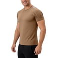 thumbnail image 1 of PLHWHYQ Men's Crew Neck Moisture Wicking Workout Shirts, Lightweight Short Sleeve Athletic Running Gym Performance Activewear Tops Khaki XL, 1 of 7