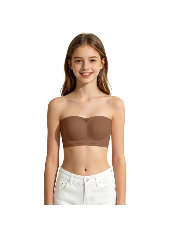 Summer Student Soft Fit Unlined Racerback Bra, Cute Style with Gathered Cups for Natural Cleavage Coffee-c 34=M