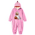 thumbnail image 1 of PLHWHYQ Unisex Adult Halloween Hooded Onesie Pajamas, Pumpkin Hat Graphic Zip Up One Piece Jumpsuit, Loungewear Sleepwear Pink-13 L, 1 of 2