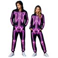 thumbnail image 1 of PLHWHYQ Unisex Halloween Skeleton Jumpsuit, Air Layer Material 3D Bone Printed Zip Up Onesie for Adult Couples Black XXXL, 1 of 6