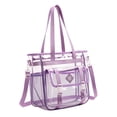 thumbnail image 1 of PLHWHYQ Waterproof Dustproof Clear Backpack, Large Capacity Transparent Adult Knapsack with Comfort Shoulder Straps, for School, Work, Stadium and Travel c-Purple One Size, 1 of 8
