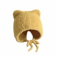 thumbnail image 1 of PLHWHYQ Winter Hat With Soft Ears Cozy Warm Infant Cap For Boys Girls Cold Weather Outdoor Activities Knit Caps Yellow 1-2 Years, 1 of 3