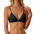thumbnail image 1 of PLHWHYQ Women French Ultra-Thin Triangle Cup Seamless Bras, Wireless Thin Adjustable Strap Bra, Minimalist Natural Support Low-Cut Underwear Black M, 1 of 4