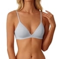 thumbnail image 1 of PLHWHYQ Women French Ultra-Thin Triangle Cup Seamless Bras, Wireless Thin Adjustable Strap Bra, Minimalist Natural Support Low-Cut Underwear Grey M, 1 of 4