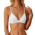 thumbnail image 1 of PLHWHYQ Women French Ultra-Thin Triangle Cup Seamless Bras, Wireless Thin Adjustable Strap Bra, Minimalist Natural Support Low-Cut Underwear White M, 1 of 4