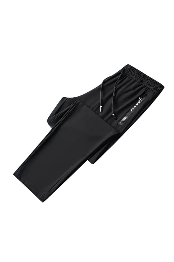 Women Men's Cozy Pants Work Clothes with Zippered Pockets Loose Fitting Summer Wear Cool Pants Trousers Everyday Comfort Versatile Bottoms Black XXXL