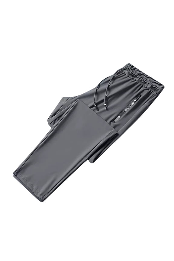 Women Men's Cozy Pants Work Clothes with Zippered Pockets Loose Fitting Summer Wear Cool Pants Trousers Everyday Comfort Versatile Bottoms Grey L