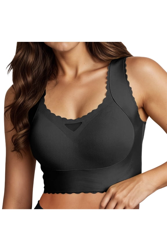 Women's Comfort Shaping Bra, Minimizer & Anti-Sagging Lift, Side Control to Smooth , Seamless Back for Everyday Wear Black XXL