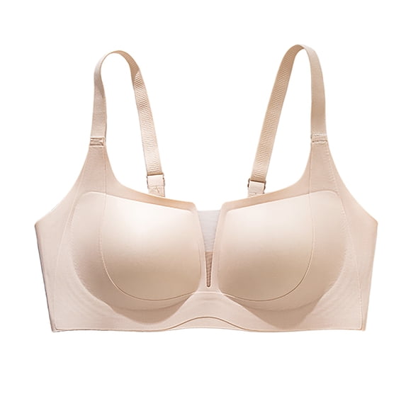 PLHWHYQ Women's Seamless Bra Wireless T-Shirt Bra Lightweight Breathable Push-Up Comfort Bra for Everyday Casual Wear Beige XL