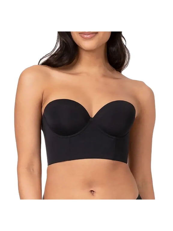 Women's Strapless Bra with Non- Supportive Design, Versatile Compatibility with Off-The-Shoulder Tops and Formal Evening Wear Black 38E