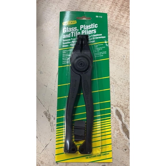 Fletcher Combination Glass Nip Pliers - Cutting Tool - 8 In, Black
