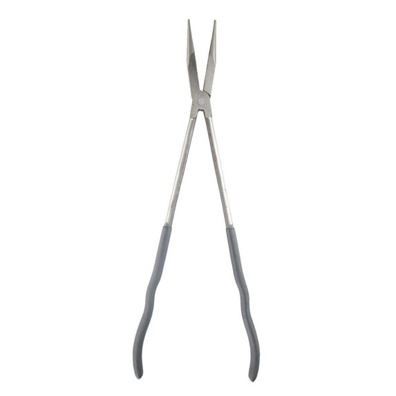 PLIER KING 16" (40.6 cm) Extra Long Nose Plier | Orange & Black Ergonomic Handles | Straight Jaw | Extra Long Reach For Hard To Reach Spots, Deep & Confined Spaces
