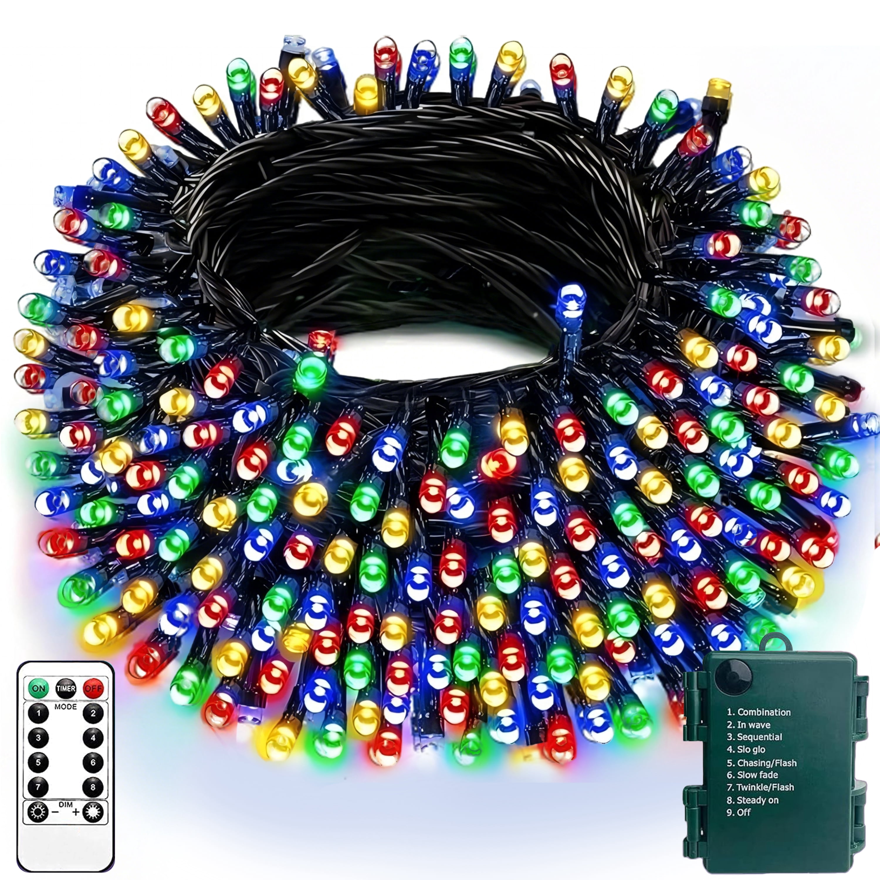 ZOEYKIMLO 50FT 150LED Christmas String Lights Battery Operated, Christmas Lights Outdoor with 8 Modes & Timer IP65 Waterproof for Xmas Yard Tree Party Decorations, Multicolor