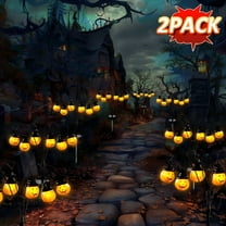 ZOEYKIMLO Halloween Decorations Outdoor, Solar Pumpkin Halloween Path Lights for Yard Garden Lawn Party Decor, 2Pack
