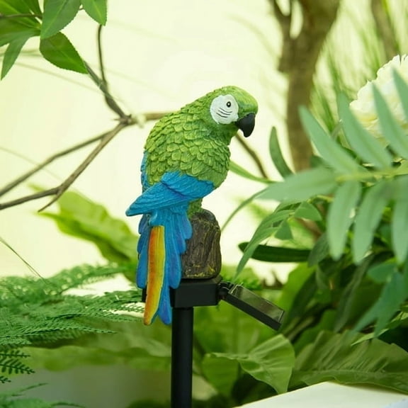 ZOEYKIMLO Solar Outdoor Parrot Lights, Garden Solar light Decoration, Outdoor Solar Light Crafts Animal for Patio Garden Pathway Lanscape, Green, 2Pack
