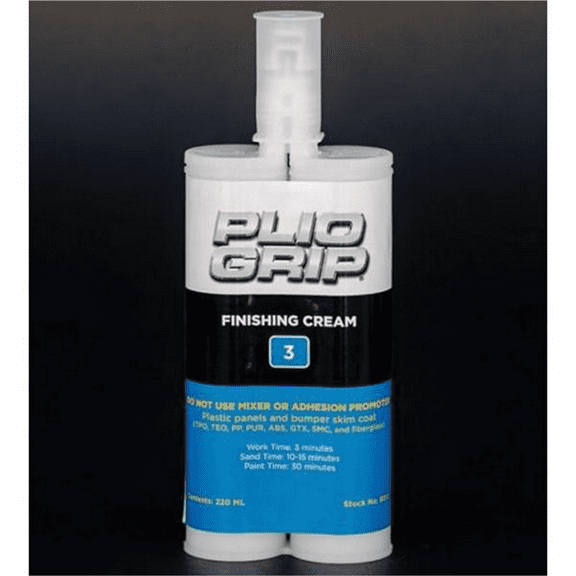 PLIO-GRIP 8003 Plastic Repair Finishing Cream, 220 mL Cartridge, Blue (Part A), Yelloe (Part B)