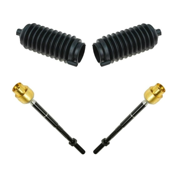 PLIONFREE Inner Tie Rods & Bellows Kit 4pcs for Chevy for Malibu 2004-2012,for Pontiac for G6 2005-2010,for Saturn for Aura 2007-2009