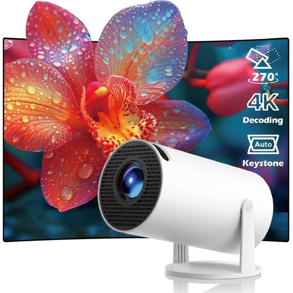 PLIXORAQ Digital projectors,Mini Projector with WiFi and Bluetooth, Portable Projector Full HD 4K Support with Automatic Vertical Keystone Correction 270 Rotation Projector