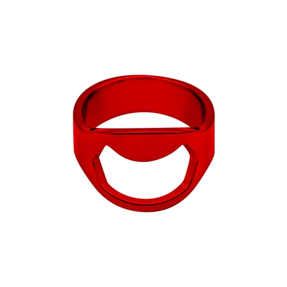 PLJFXXM 1 Pcs Beer Bottle Opener Ring, Stainless Steel Bottle Opener Ting Beer Opener Ring Finger Ring Beer Bottle Opener for Men Women Party Present Supplies(Red)