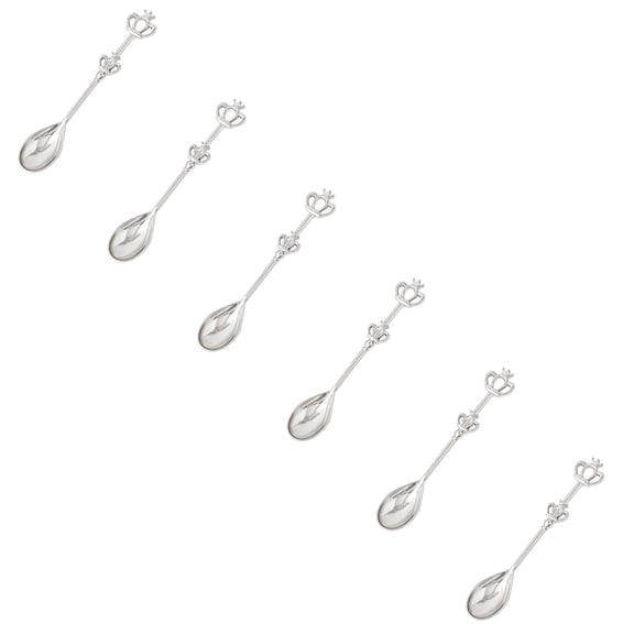PLJFXXM 10 Pc Teaspoon Mini Sliver Spoon with Crown Stainless Steel Coffee Cake Decorated Tea Spoons for Afternoon Tea Crown Spoon Party Favors