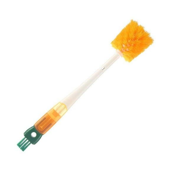 PLJFXXM 14" Long Handle Cup Scrubbing Brush, Multi - Use Bottle Brush for baby bottles, sippy cups, tumblers, wine glasses Yellow