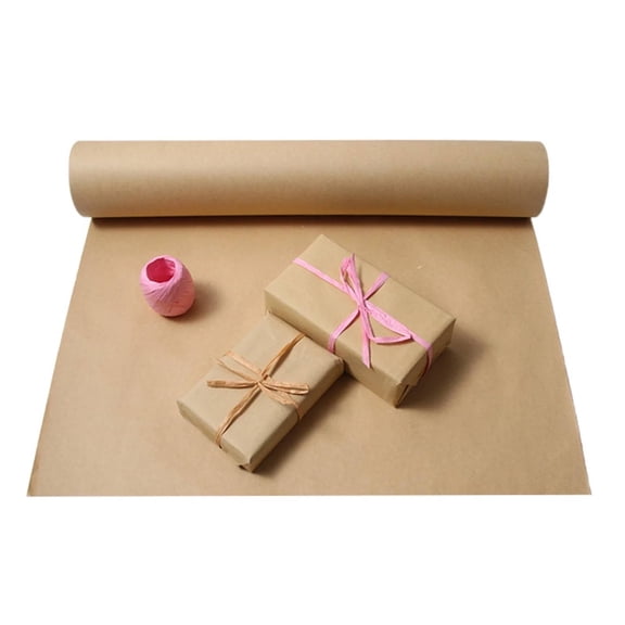 PLJFXXM 17.3" x 400" Kraft Paper Roll Wrapping Paper for Art Craft Supplies Gift Wrapping Moving Packing Kids Painting Drawing Paint Easel Poster Chart Paper