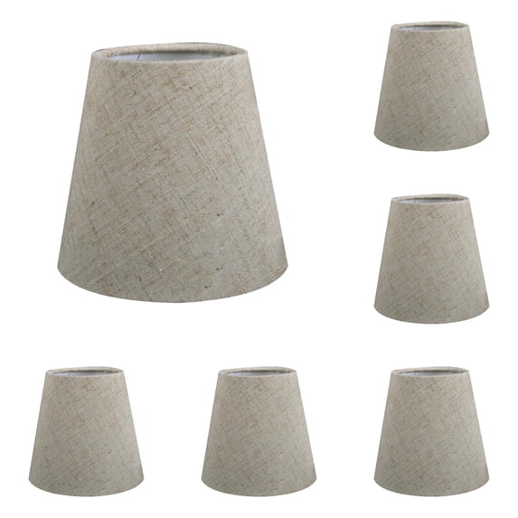 PLJFXXM 1PCS Chandelier Lamp Shades 5 Inch, Mini Barrel Lampshades Clip On for Table Lamp Wall Lamp Replacement, Natural Linen Mini Lamp Shade, 3.5x5x5.5in