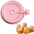 thumbnail image 1 of PLJFXXM 1PCS Jar Lids - Colored Plastic Lids Regular Mouth, Leak Proof Canning Covers with Silicone Rings, Reusable Can Tops Caps Covers for Jars-Pink, 1 of 9