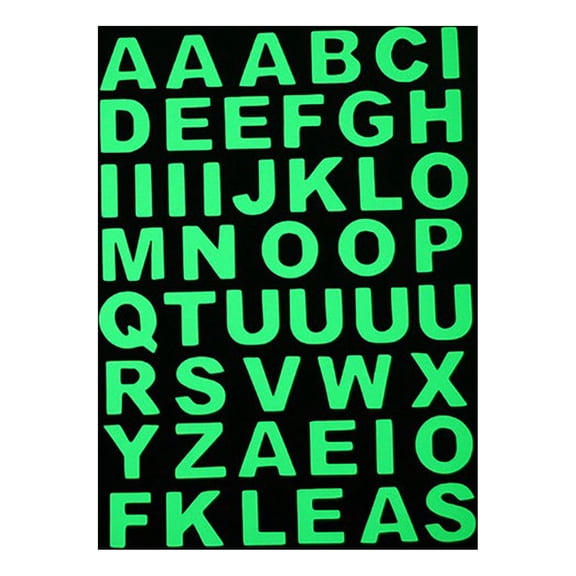 PLJFXXM 1pcs Glow in The Dark Alphanumeric Luminous Stickers Alphabet Letter Number Set Night Safety Luminous Decals Accessories DIY for Mailbox Laptop Keyboard Wall Ceiling Car Motorcycle (Green)