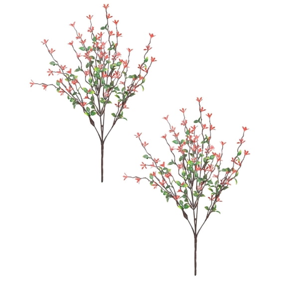PLJFXXM 2 PCS Artificial Willow Branches with Flower, 15.7 Inch Faux Long Willow Full Vitality Small Flower Stems for Spring Home Office Bedroom Party Wedding Table Centerpieces Decor