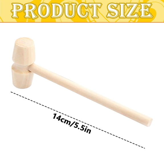 PLJFXXM 20 Pcs Wooden Hammers, Natural Hardwood Crab Lobster Seafood Mallets (Beige)