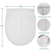 PLJFXXM 2Pc Nut Milk Bag Reusable, 12" x 10" Mesh Filter Cheesecloth Bags for Straining Almond/Soy Milk Greek Yogurt Strainer Milk Nut Bag for Cold Brew Coffee Tea Beer Juice Fine Mesh Cheese Cloth