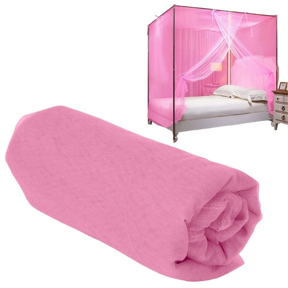 PLJFXXM 4Corner Post Net For Bed Canopy Full Queen Size Netting Bedding Quick And Easy Installation Pink