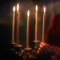 PLJFXXM 4PCS Colorful Twisted Taper Candles - Smokeless Dripless Dinner Candles for Wedding, Birthday & Holiday Decor Black