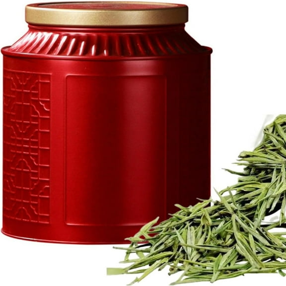 PLJFXXM 54 oz Premium Tinplate Tea Can, Screw Lid Metal Storage Tins Containers for Coffee Sugar Snacks Candy,Sealed Round Storage Container for Home Kitchen Storage Use Red