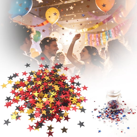 PLJFXXM Beer Festival Confetti Black Gold Red Stars Shape Table Scatters Confetti for Star Party Wedding Decorations Party Sets