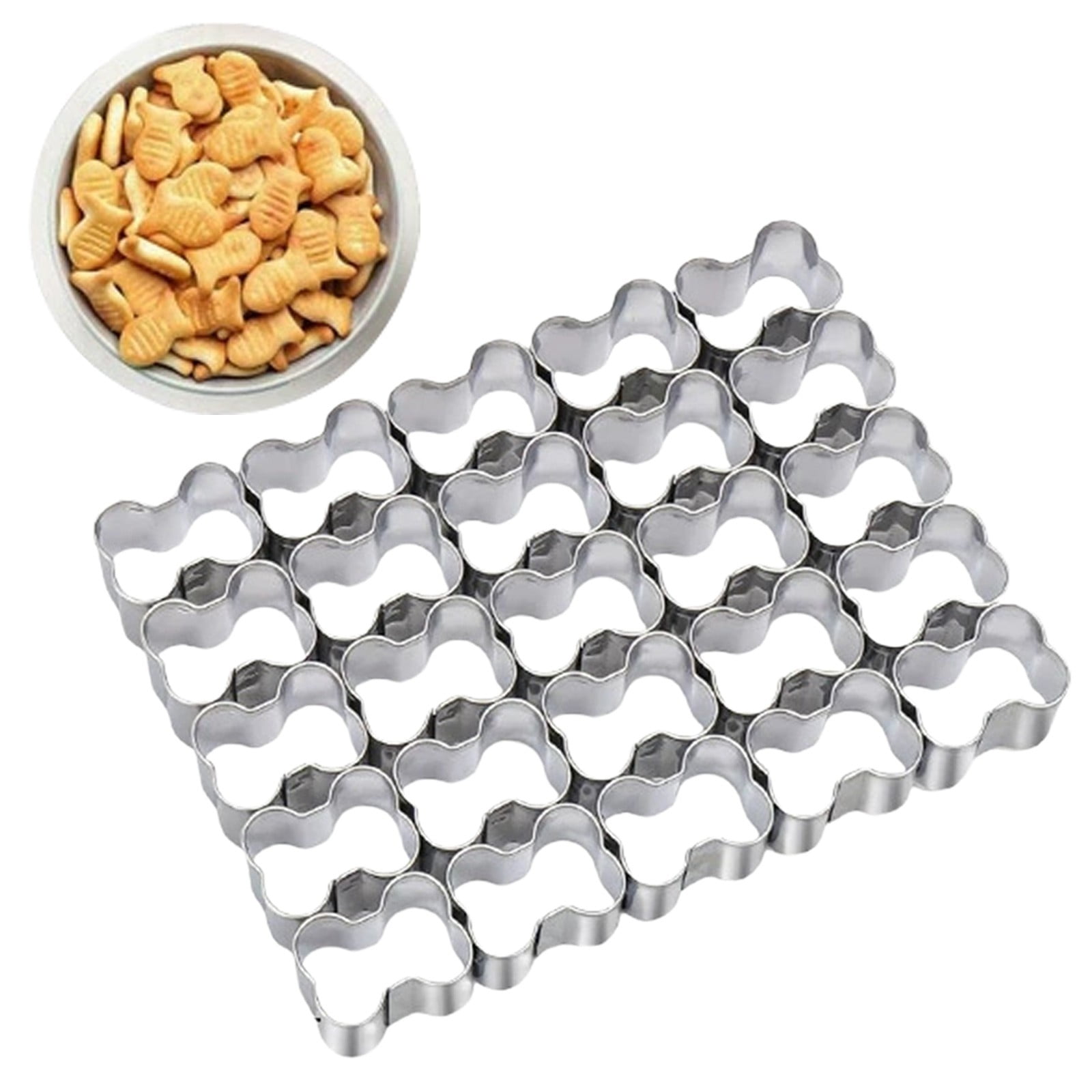 PLJFXXM Bone-Shaped Cracker Cutter,25 Cavity Bone Cookie Cutter,Mini ...