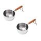 thumbnail image 1 of PLJFXXM Food grade Stainless Steel Mini Butter Warmer, Mini Milk/Coffee Warmer, 300 ML Milk Warmer, Small Baby Food Warmer with Dual Spouts, Chocolate Melting Pot （2PC）, 1 of 9