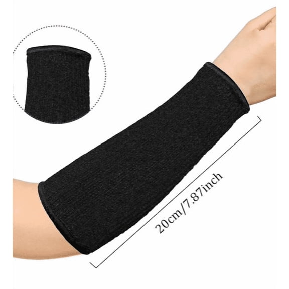 PLJFXXM Level 5 Cut - Resistant Arm Sleeve, 20cm Anti - Puncture Wrist Guard, Unisex High - Elastic Protective Gear for Kitchen & Outdoor Black