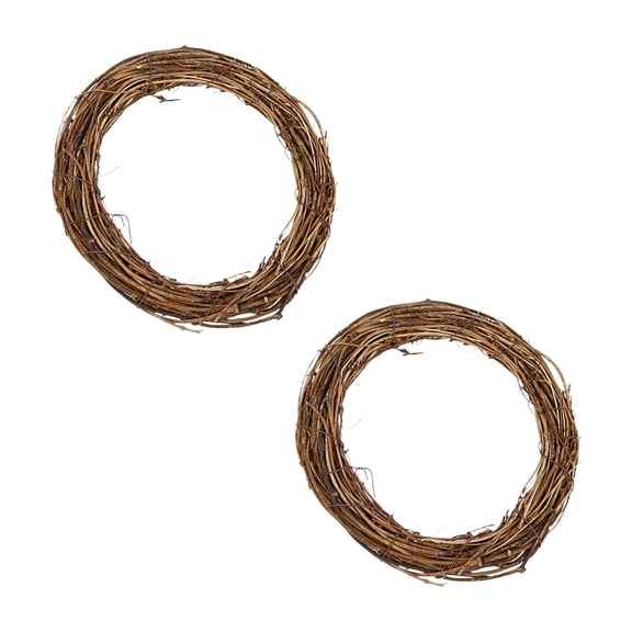 PLJFXXM Natural Grapevine Wreath for Crafts - 7.87 Inch Round Rattan Twig Wreath Base - DIY Wreaths Making Supplies for Decor - 2 Pack