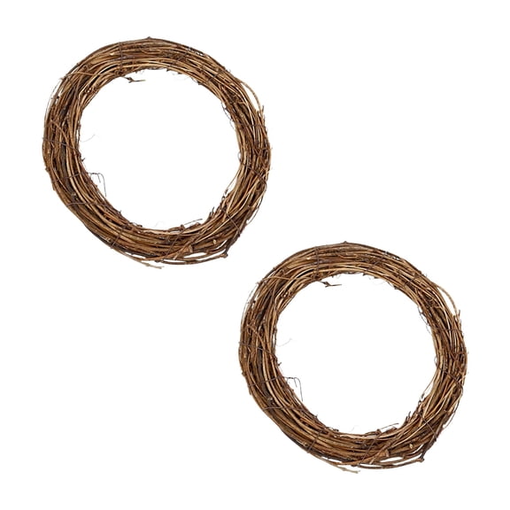 PLJFXXM Natural Grapevine Wreath for Crafts - 14 Inch Round Rattan Twig Wreath Base - DIY Wreaths Making Supplies for Decor - 2 Pack