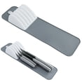 thumbnail image 1 of PLJFXXM Non Slip In Drawer Knife Mat Kitchen Silverware Storage Utensil Holder Home Bin Organizer for Flatware and Kitchen Utensils (Gray), 1 of 7