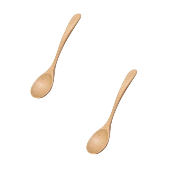 PLJFXXM Olive Wood Cooking Spoon, Wooden Mixing Spoon for Cooking, Safe for Nonstick Cookware, 19cm Long,2PCS (Yellow)