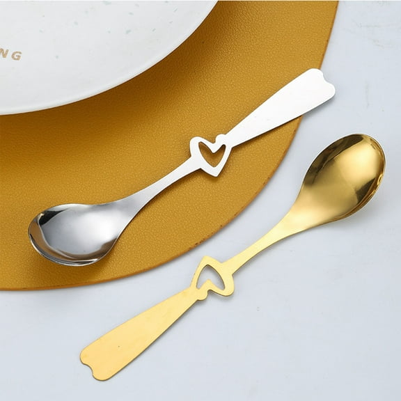 PLJFXXM Stainless Spoon Handle Spoon Dessert Spoon Coffee Spoon Stirring Spoon Rice Spoon Souvenir Spoon Kitchen Tableware Gold